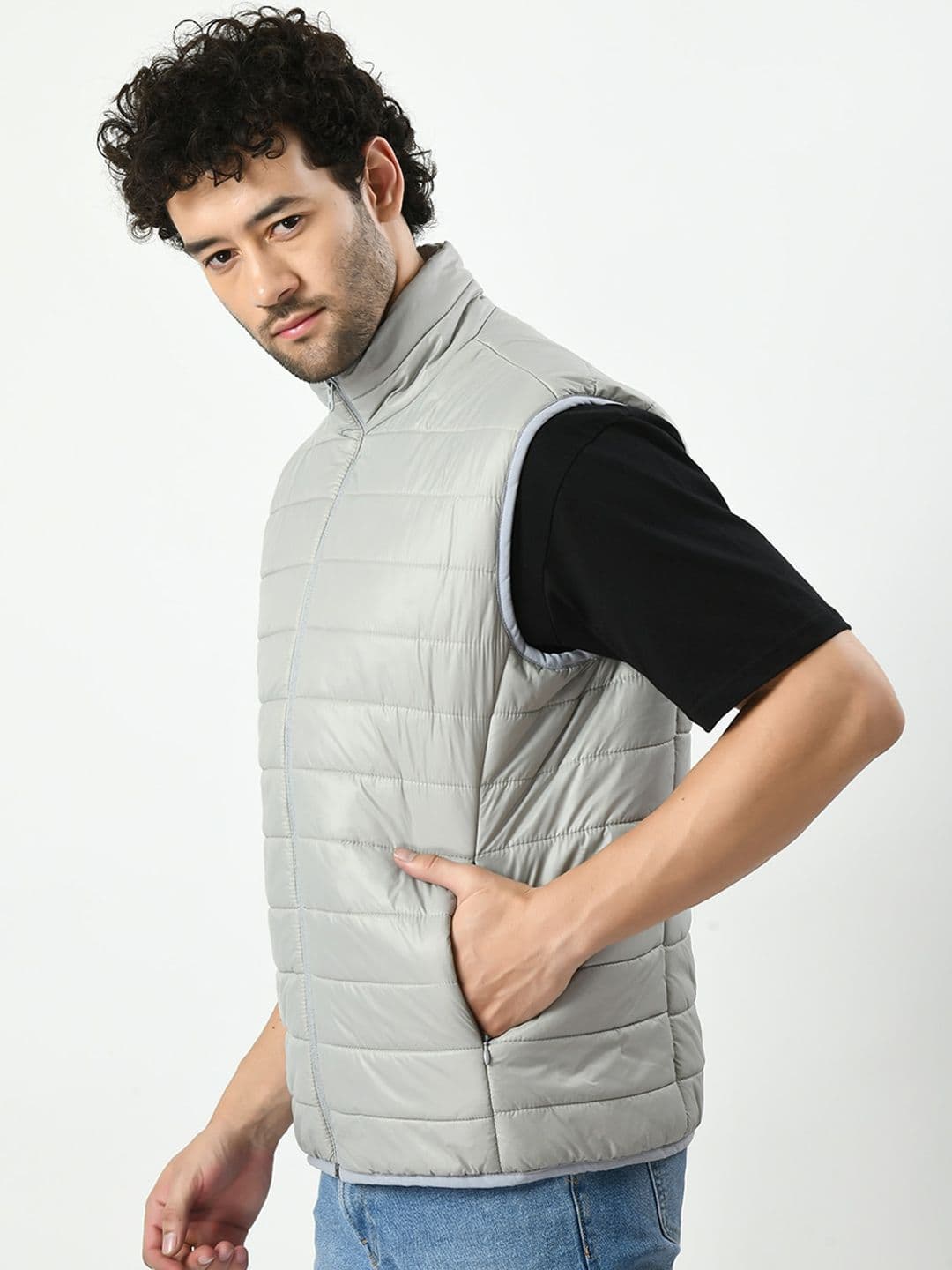 TBOJ Mock Collar Sleeveless Lightweight Puffer Jacket - view 1