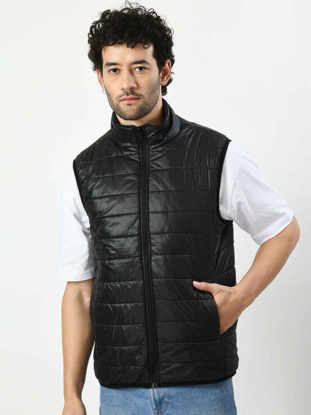 TBOJ Mock Collar Sleeveless Lightweight Puffer Jacket - view 1