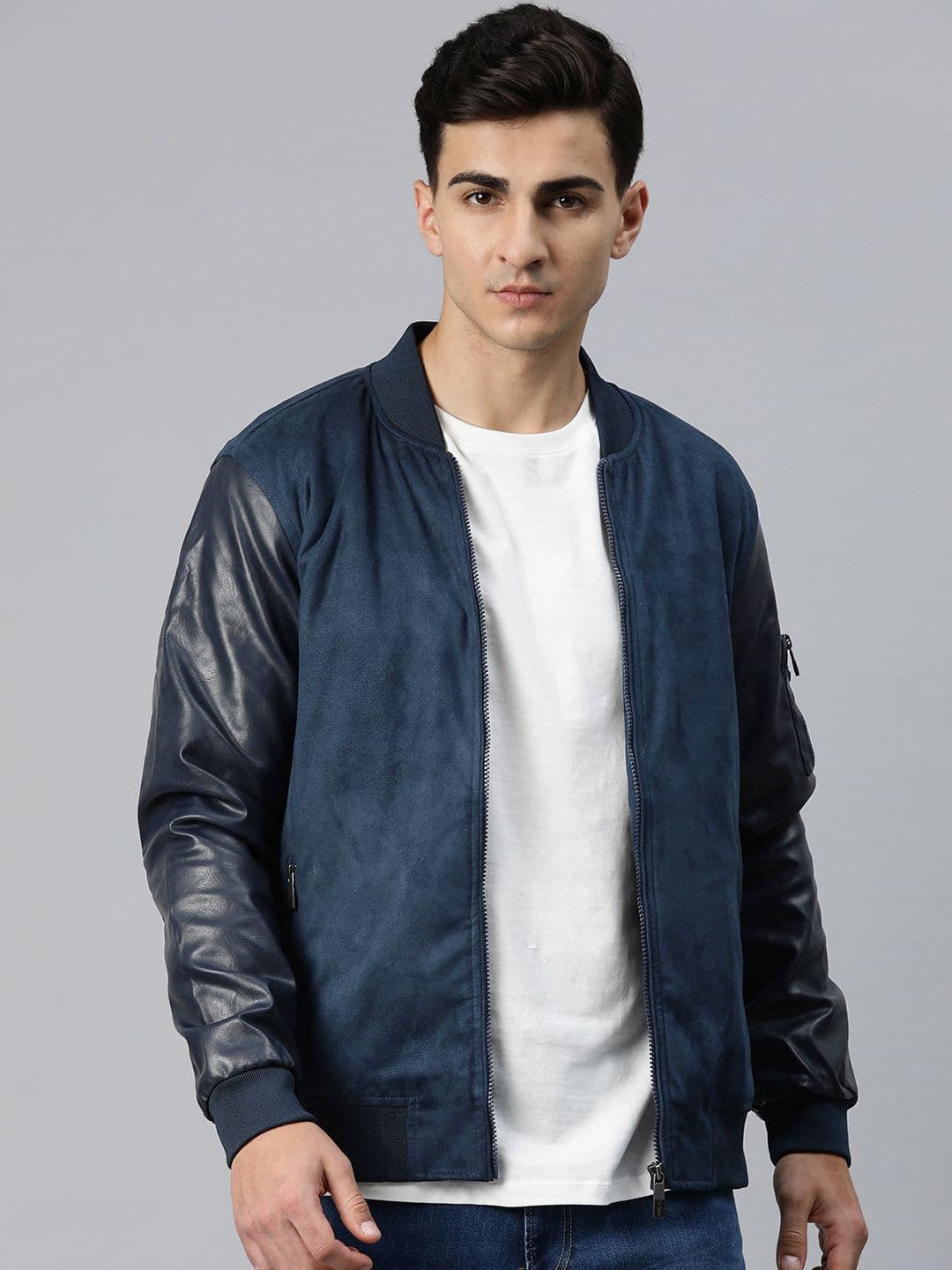 Pierre Carlo Men Suede Bomber Jacket - view 1