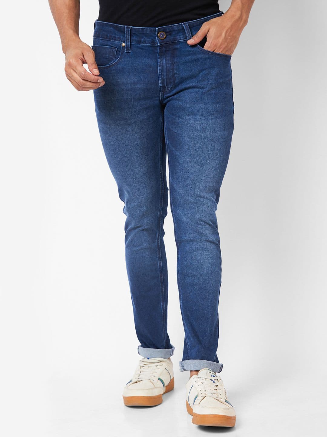 SPYKAR Men Skinny Slim Fit Low-Rise Light Fade Stretchable Jeans - view 1