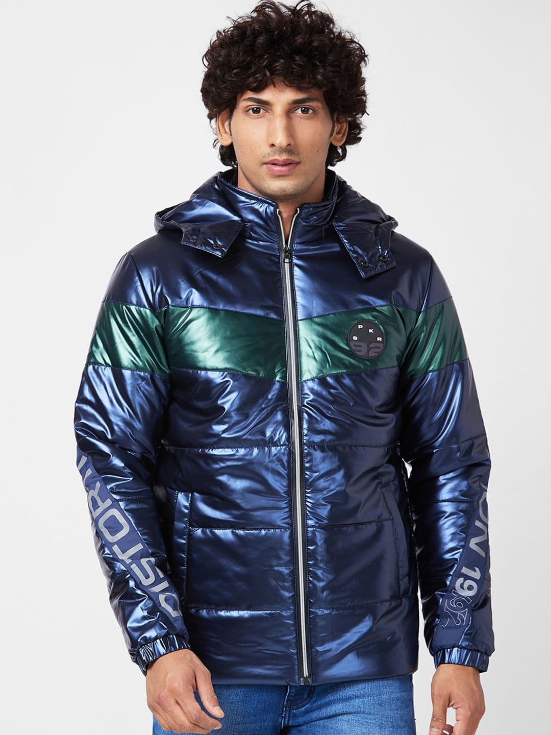 SPYKAR Hooded Zip Detail Padded Jacket - view 1