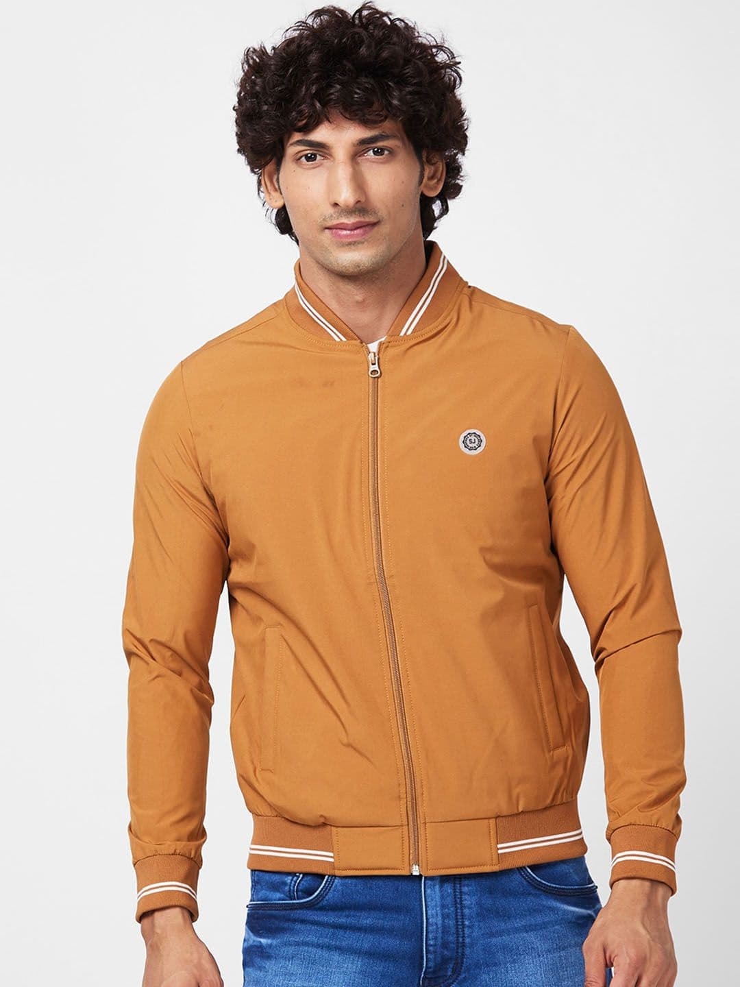 SPYKAR Mock Collar Varsity Jacket - view 1