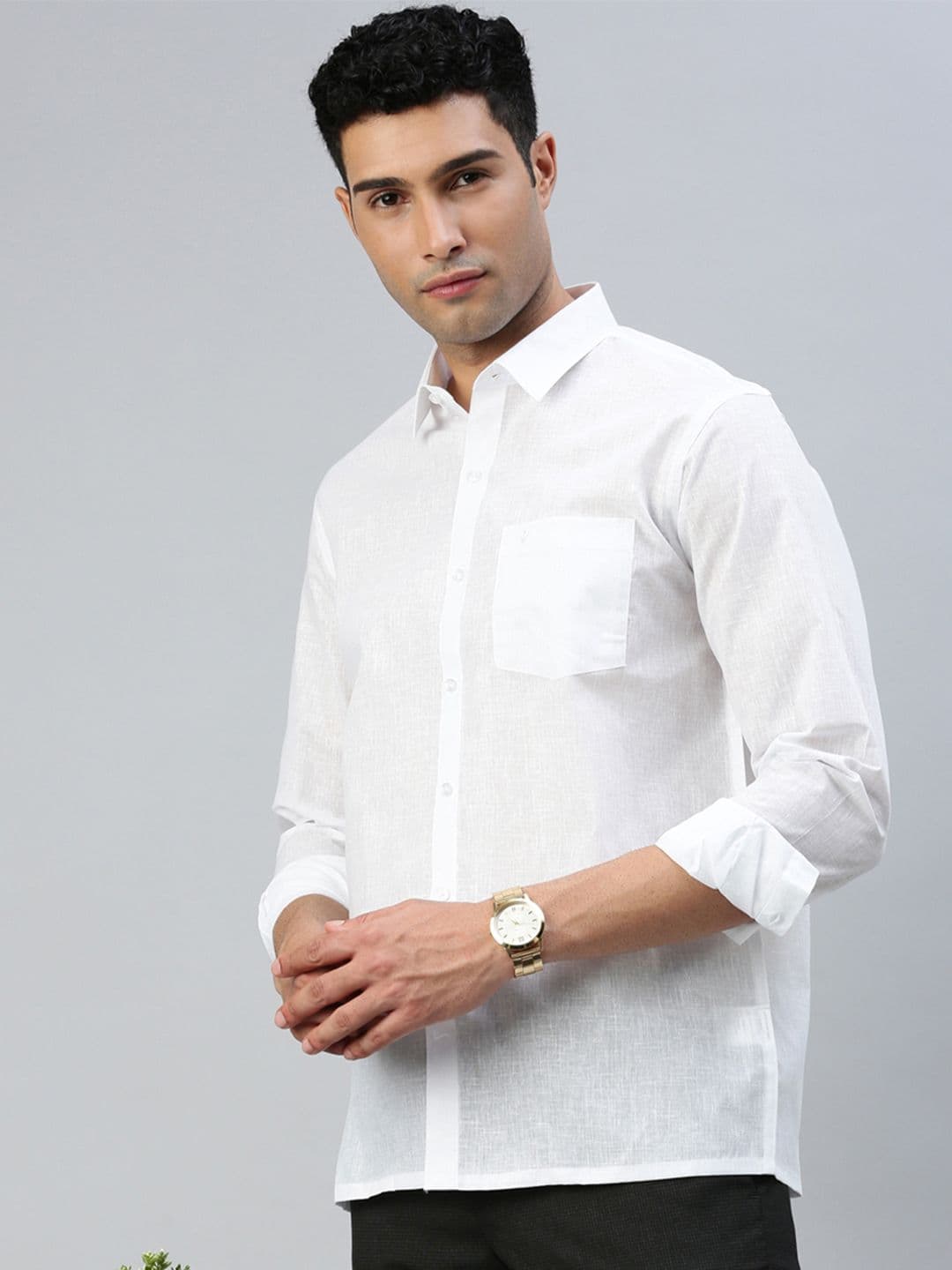 Ramraj Classic Spread Collar Casual Cotton Shirt - view 1