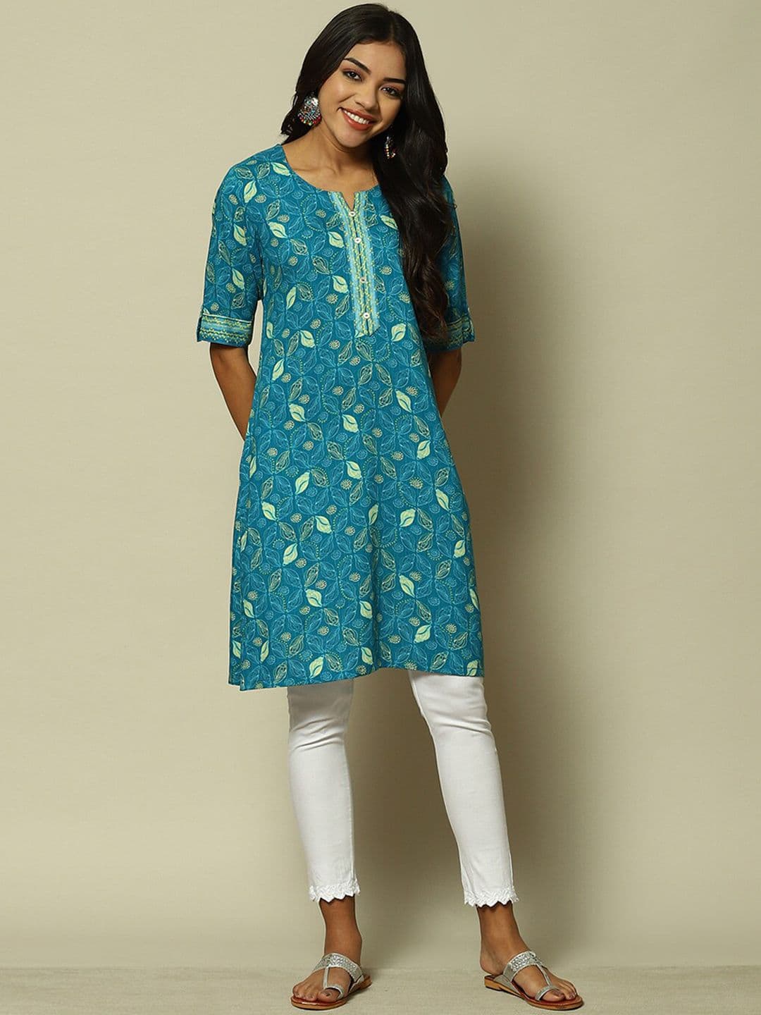 Rangriti Conversational Printed Straight Kurta - view 1