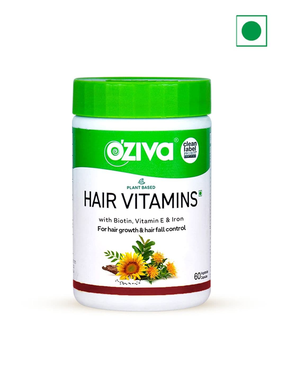 OZiva Hair Vitamin Capsules for Hair Growth & Hair Fall Control 100% Natural - 60 Caps - view 1