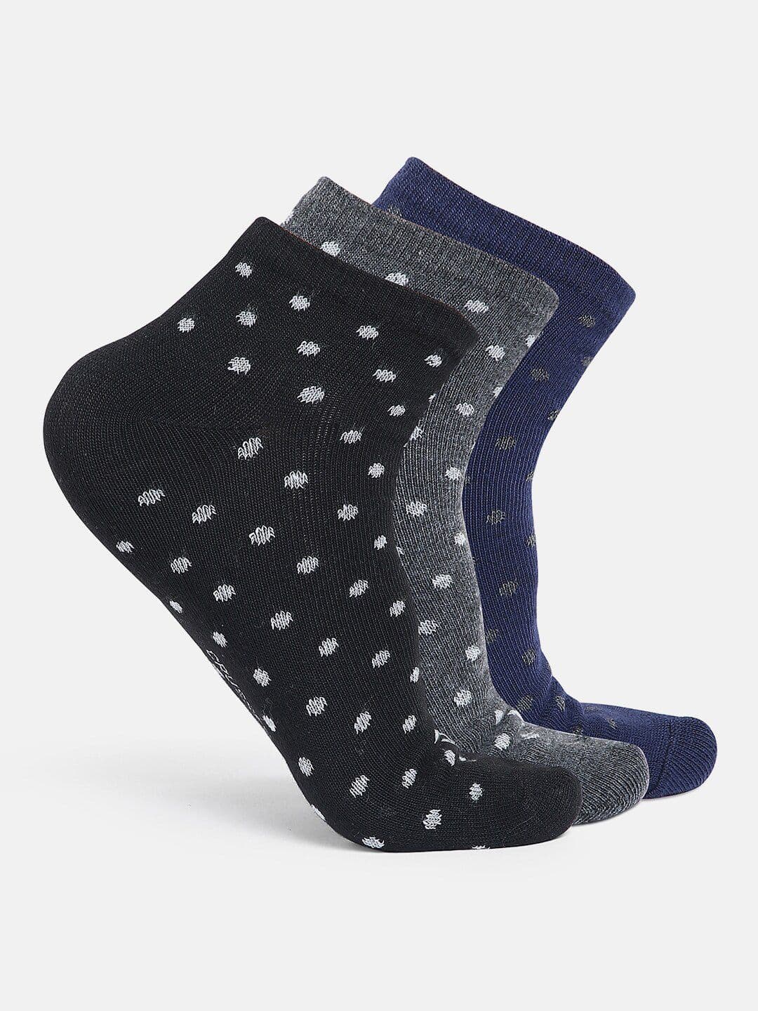 CRUSSET Men Pack Of 3 Patterned Assorted Ankle Length Socks - view 1