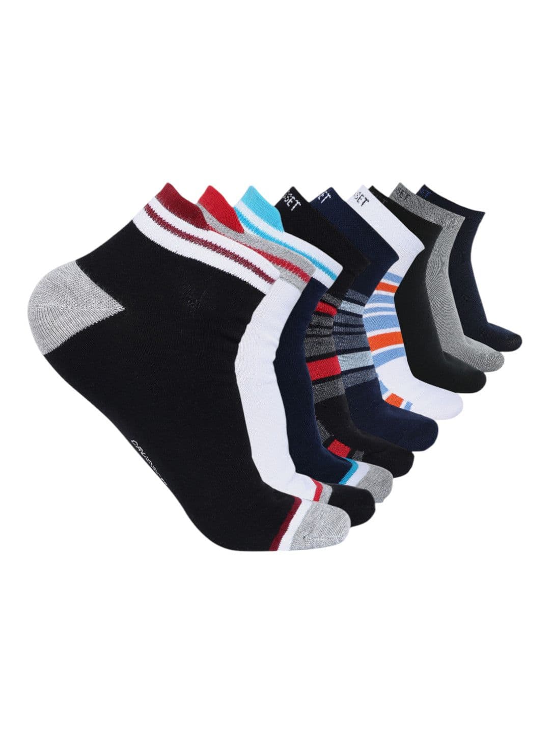CRUSSET Men Pack Of 9 Assorted Ankle-Length Socks - view 1
