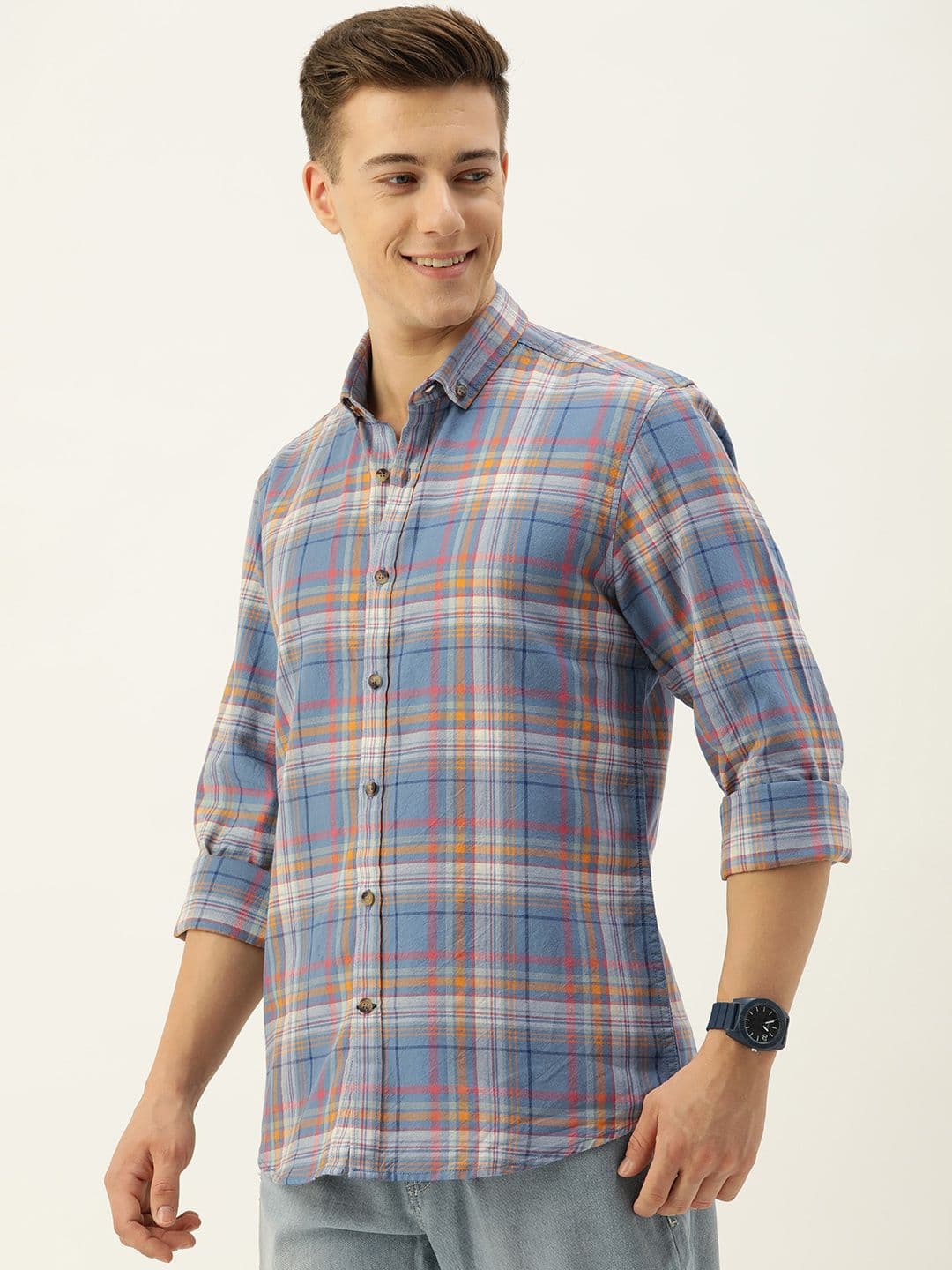 Mast & Harbour Men Standard Checked Casual Cotton Shirt - view 1