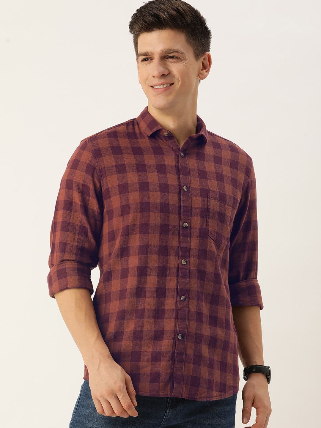 Mast & Harbour Men Standard Buffalo Checked Casual Cotton Shirt - view 1