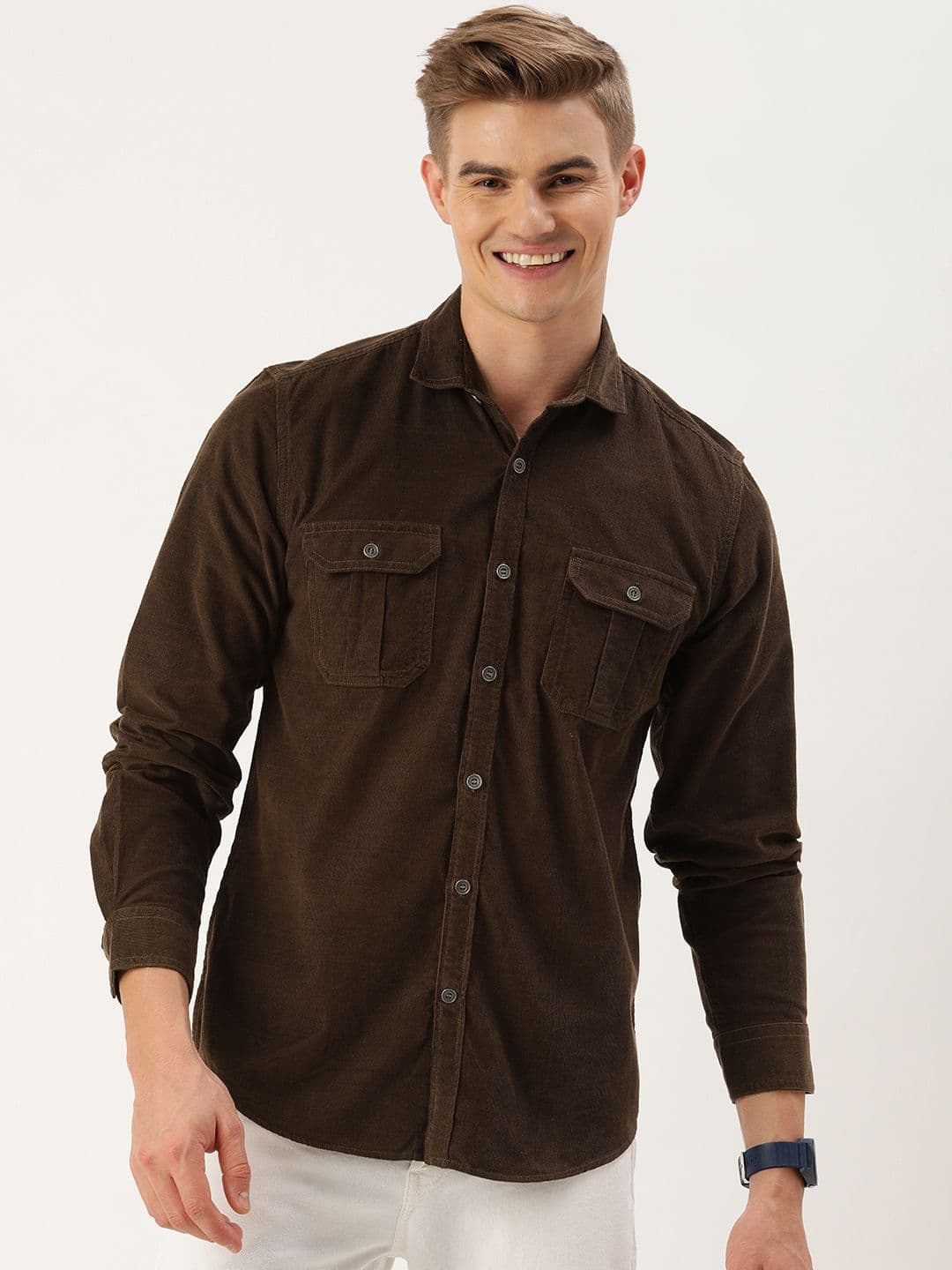 Mast & Harbour Men Standard Corduroy Cotton Shirt - view 1