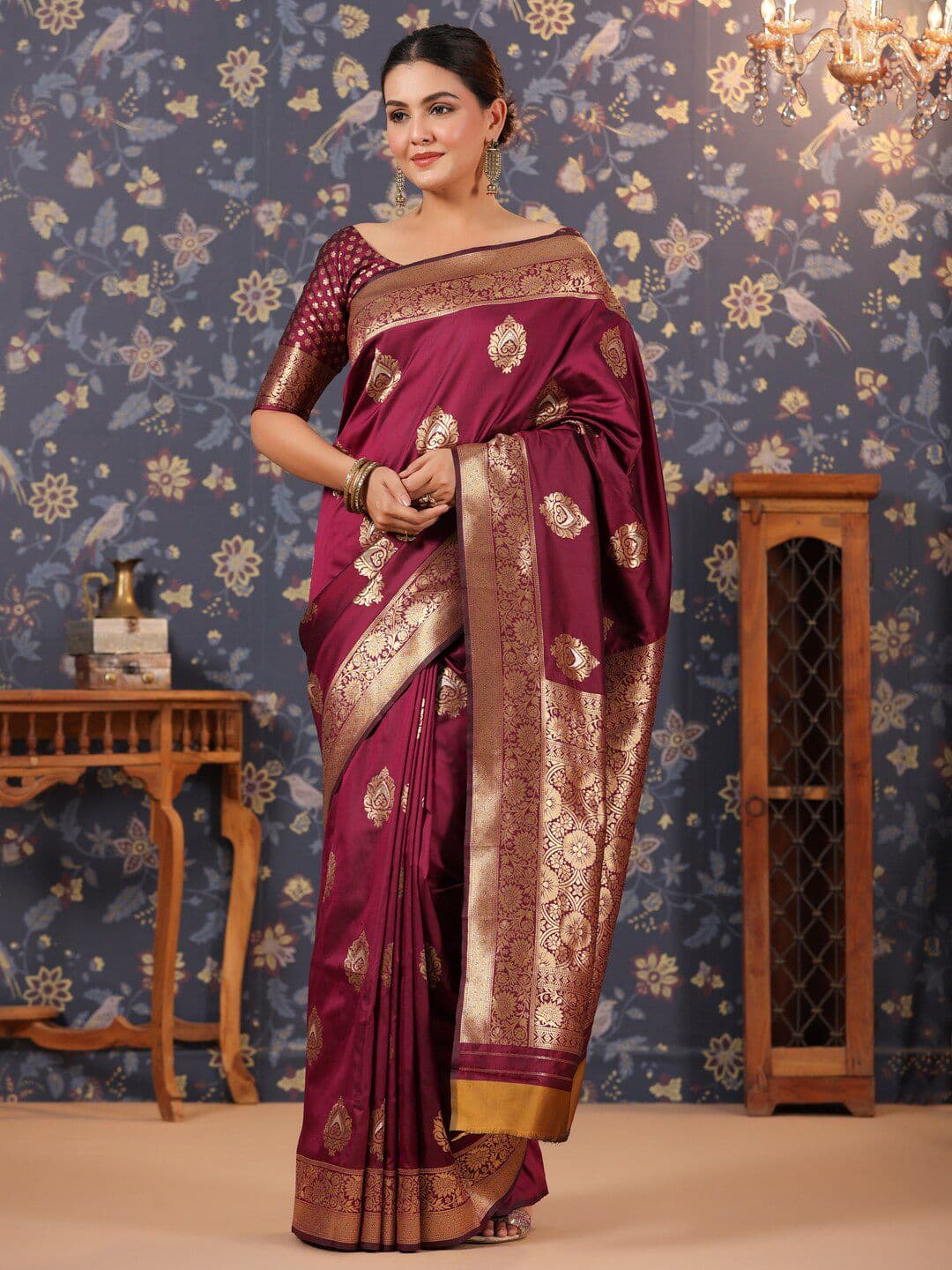 House of Pataudi Ethnic Motifs Woven Design Banarasi Saree - view 1