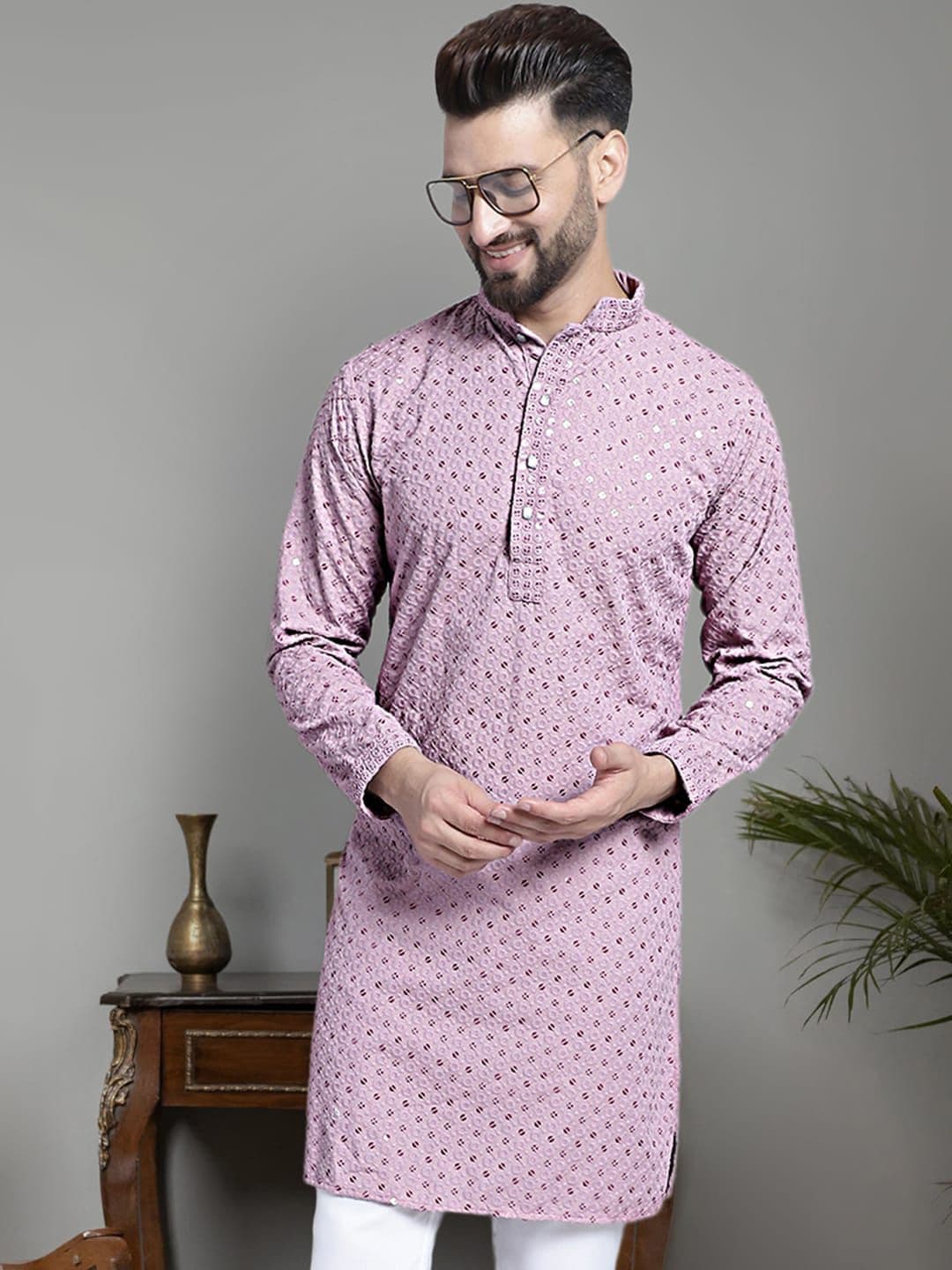 Jompers Embellished Thread Work Pure Cotton Kurta - view 1