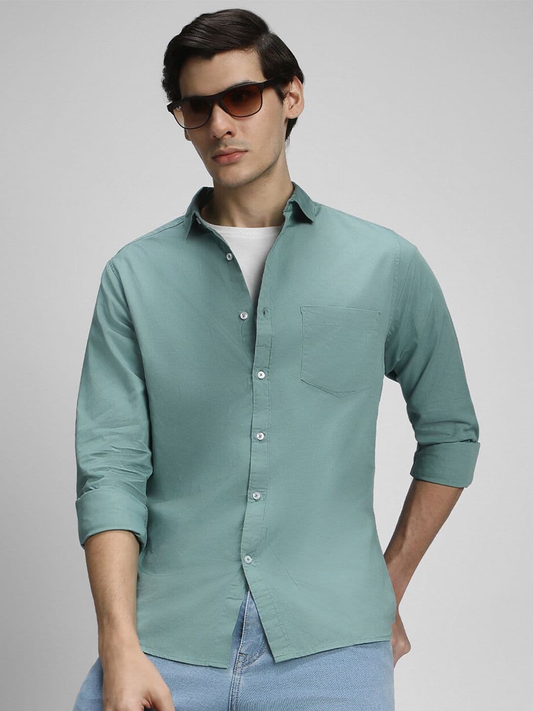 Dennis Lingo Classic Slim Fit Opaque Casual Shirt - view 1