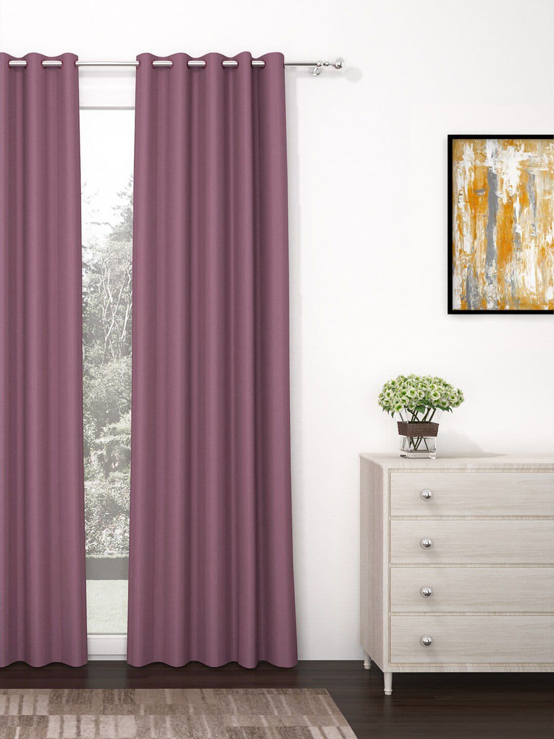 Story@home Mauve Black Out Long Door Curtain - view 1