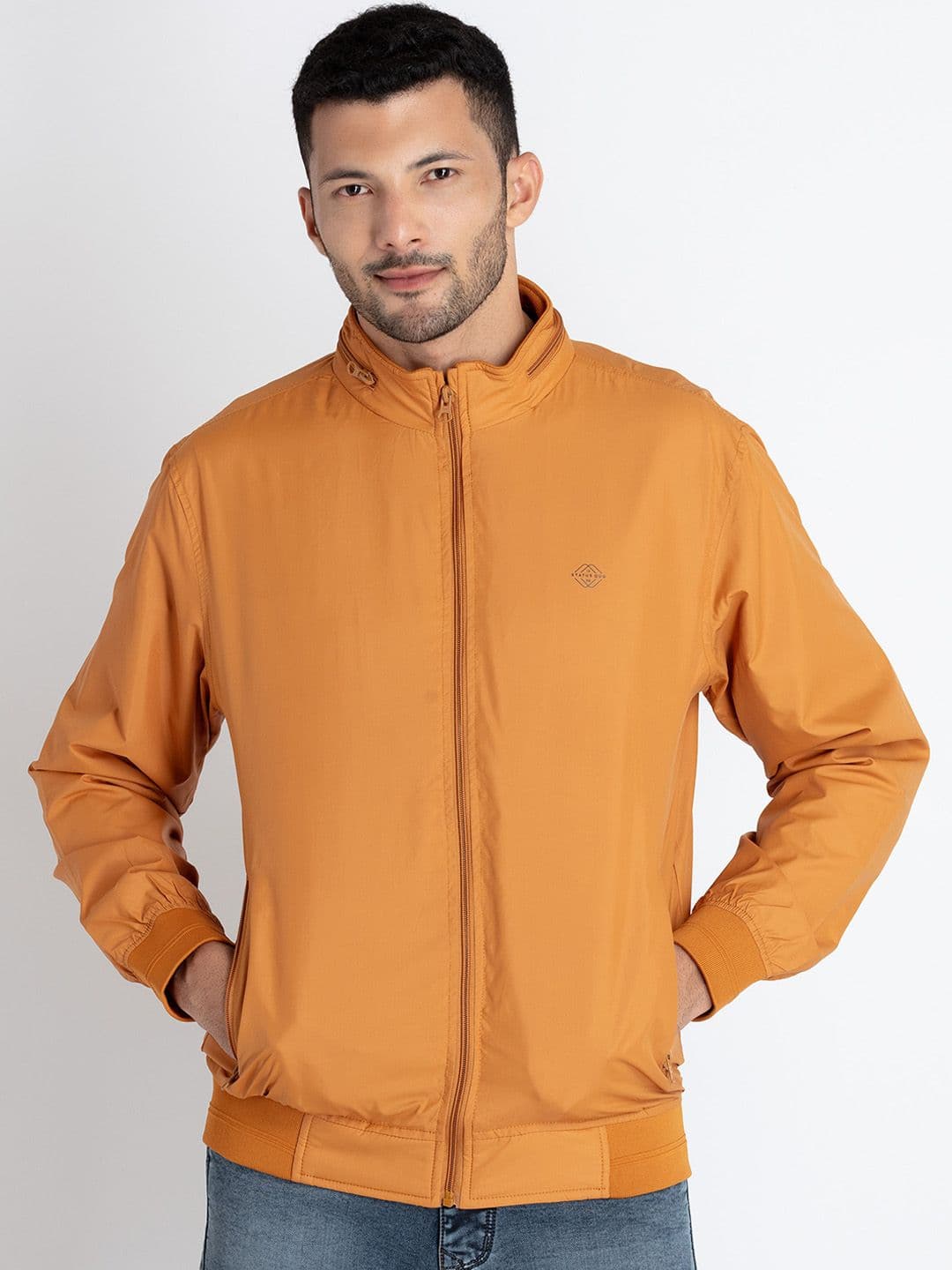 Status Quo Stand Collar Lightweight Bomber Jacket - view 1