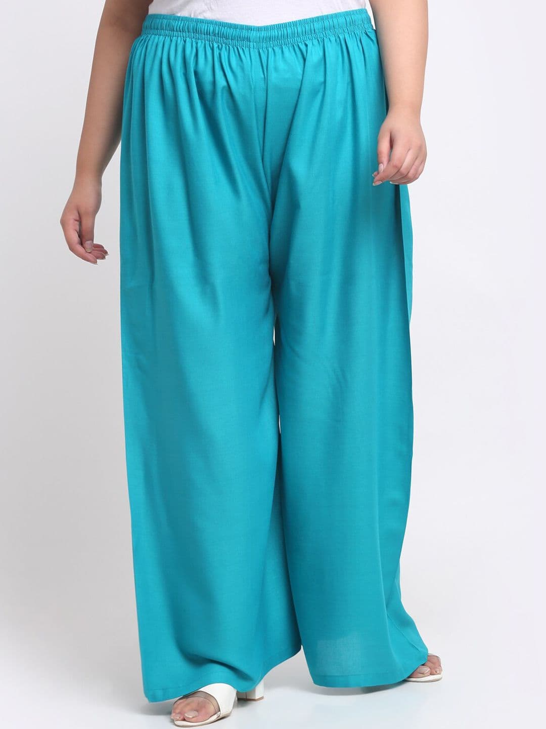 Trend Level Plus Size Flared Ethnic Palazzos - view 1