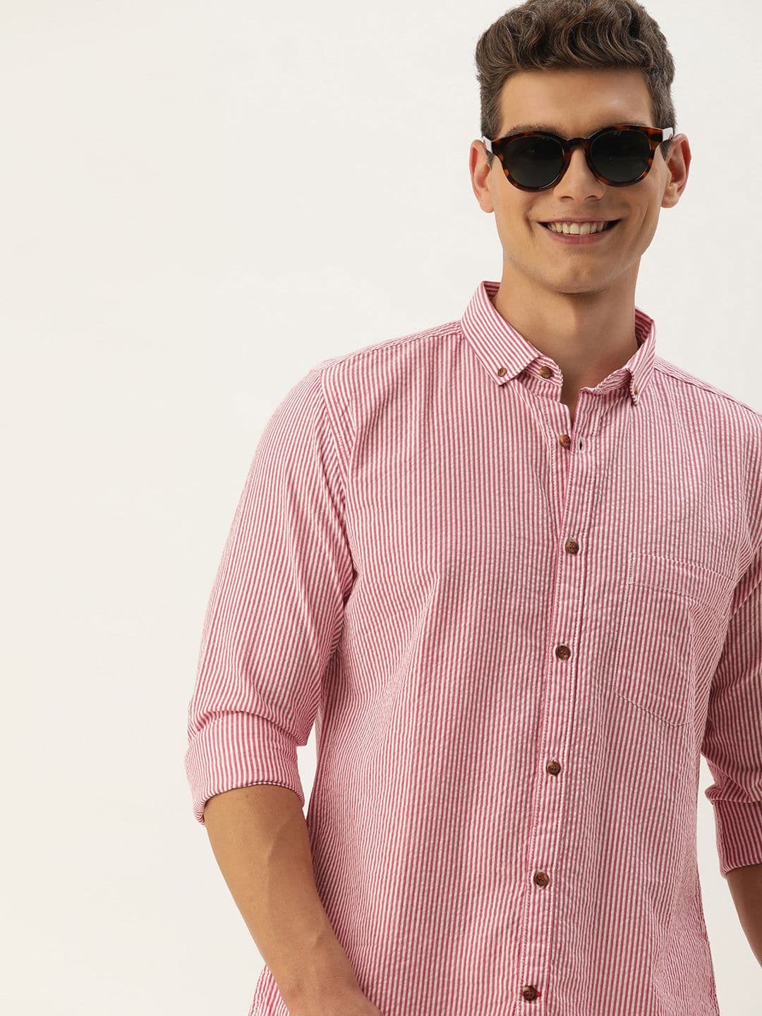 Mast & Harbour Men Pinstripes Cotton Casual Shirt - view 1