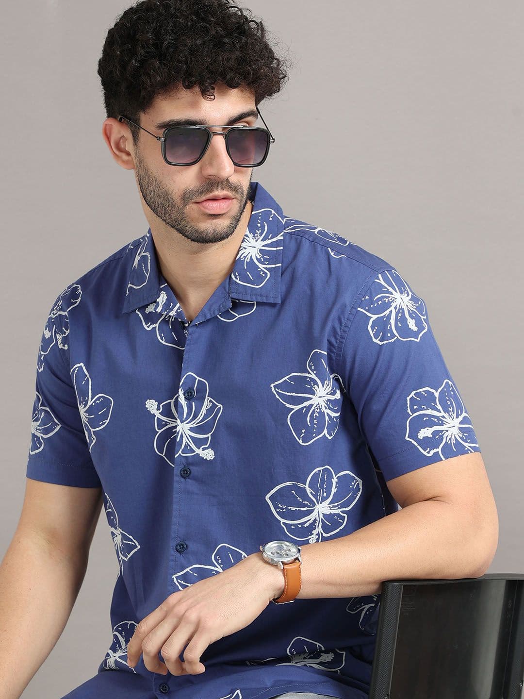 HERE&NOW Floral Printed Opaque Cotton Casual Shirt - view 1
