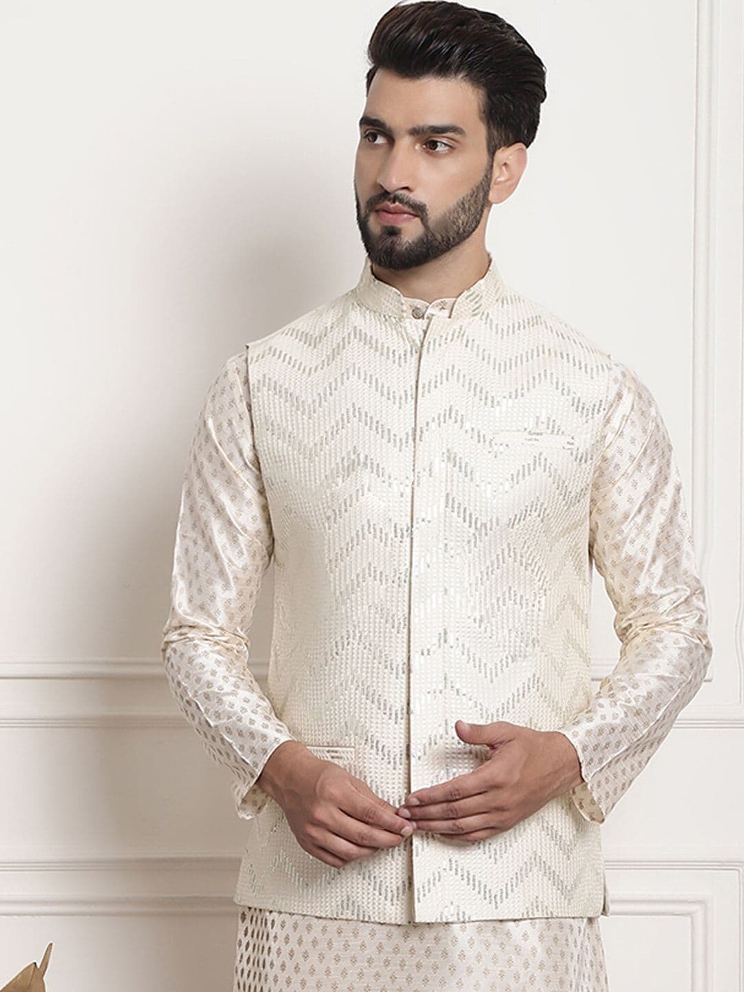 SOJANYA Embellished Silk Nehru Jackets - view 1