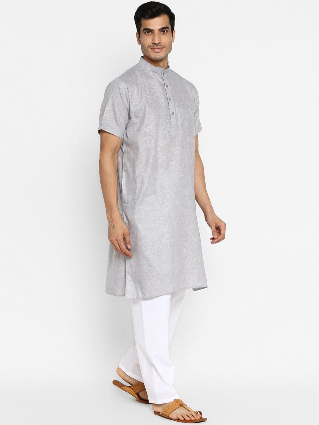 ROYAL KURTA Mandarin Collar Straight Kurta - view 1