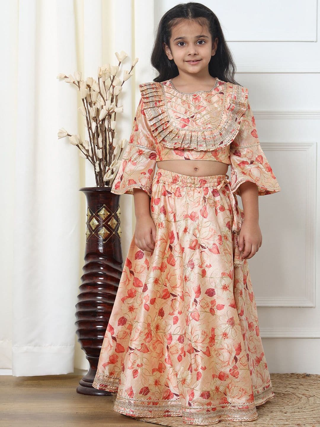 Readiprint Girls Floral Printed Ready to Wear Lehenga & Blouse - view 1