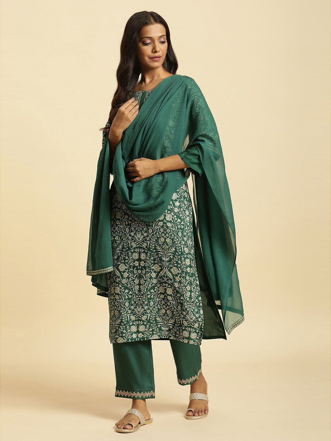 W Embellished Polyester Dupatta - view 1