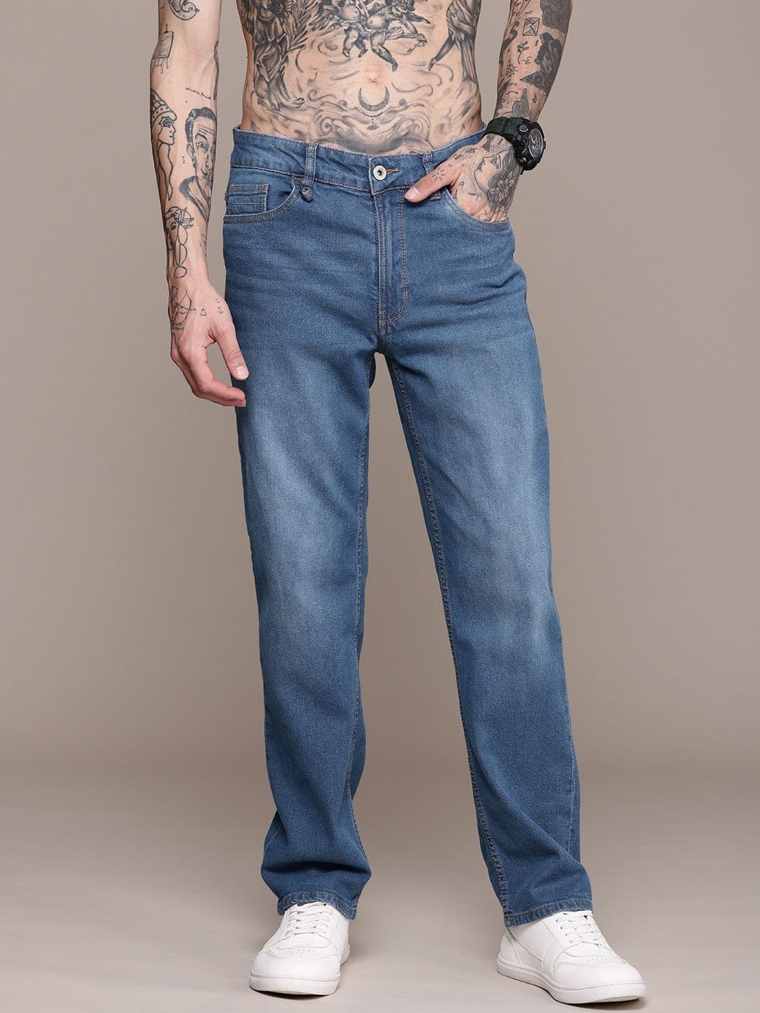 The Roadster Life Co. Men Straight Fit Light Fade Jeans - view 1