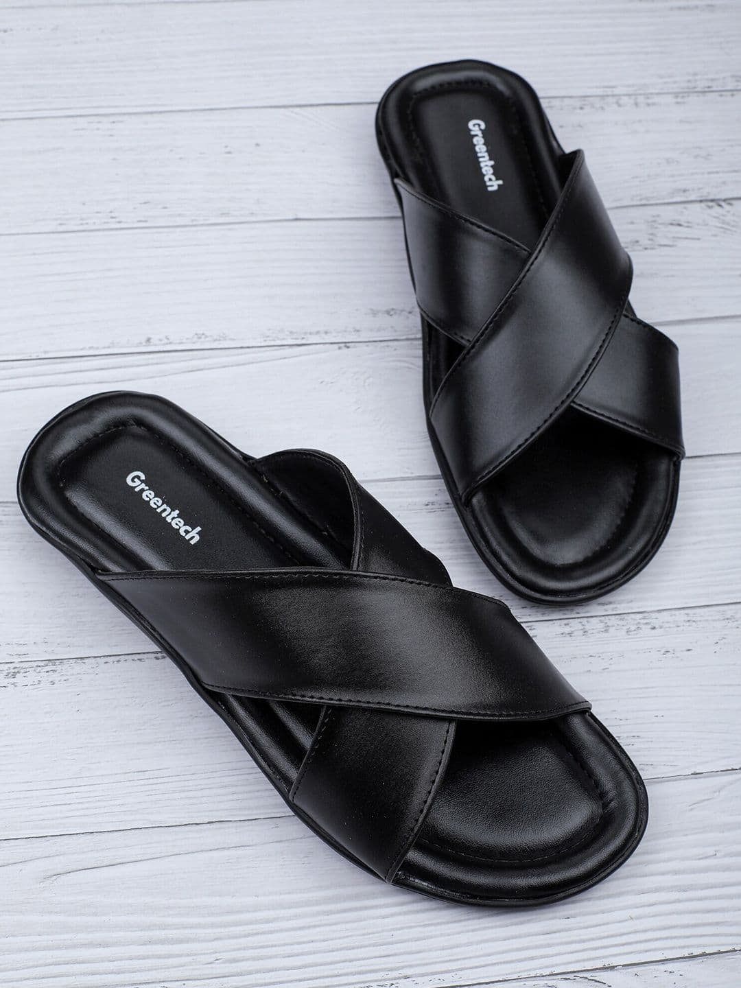Greentech Men Cross Strap Ethnic Comfort Sandals - view 1