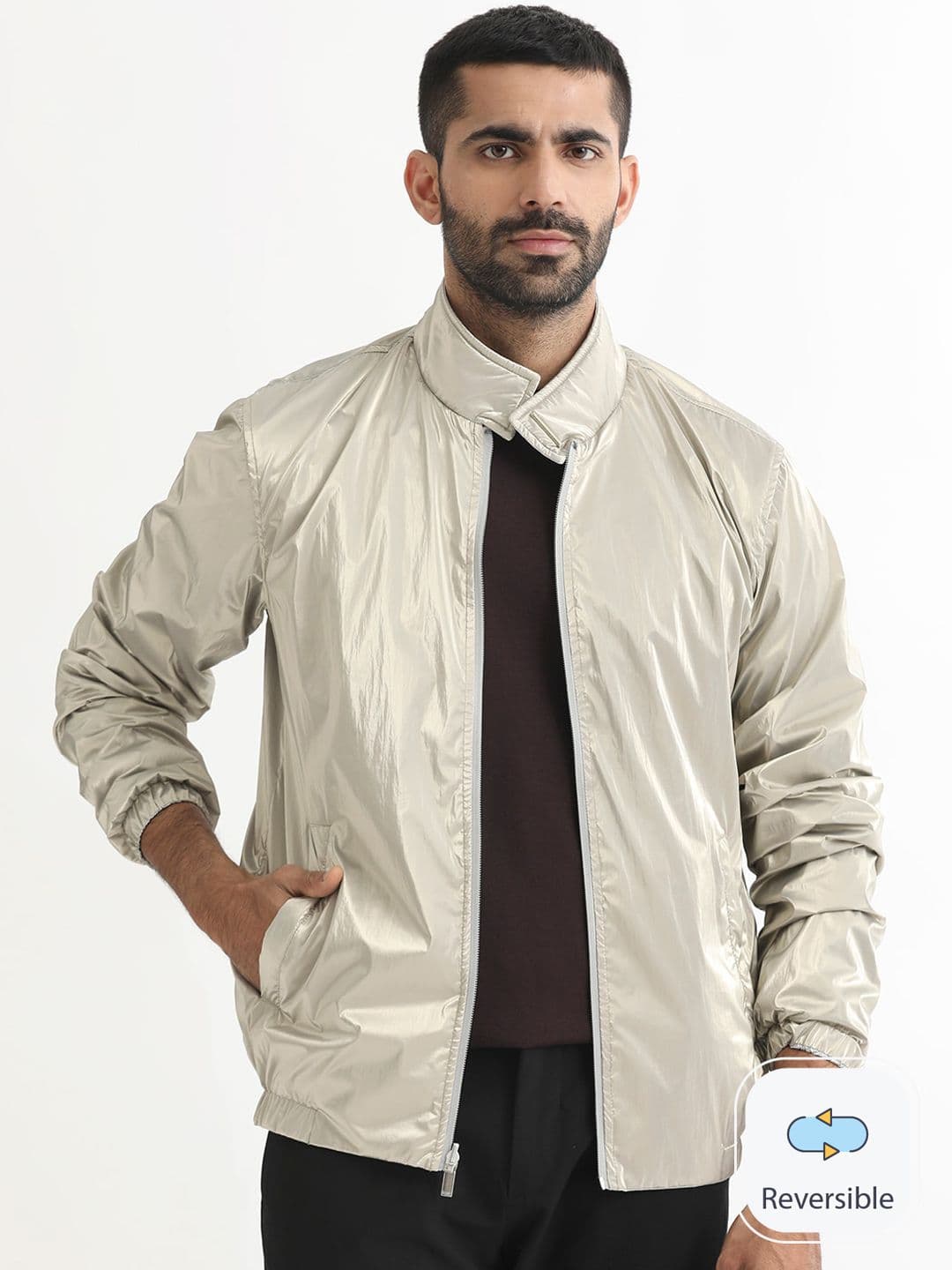RARE RABBIT Men Adler Tailored Fit Stand Collar Reversible Jacket - view 1
