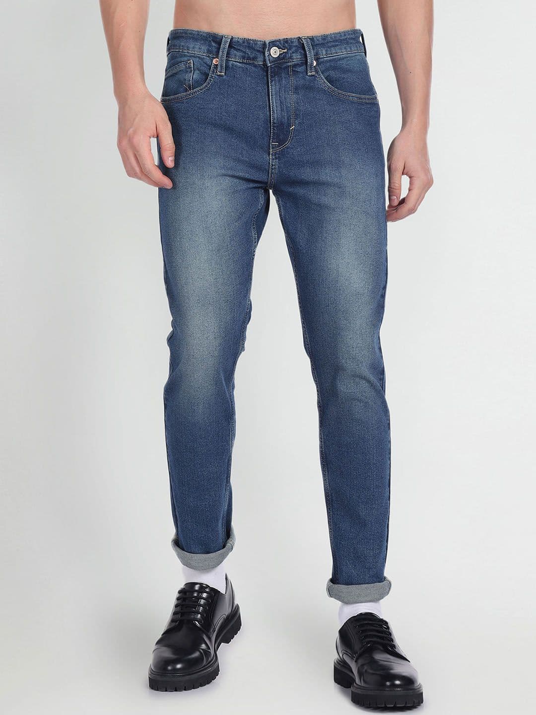 Flying Machine Men Clean Look Slim Fit Heavy Fade Stretchable Jeans - view 1