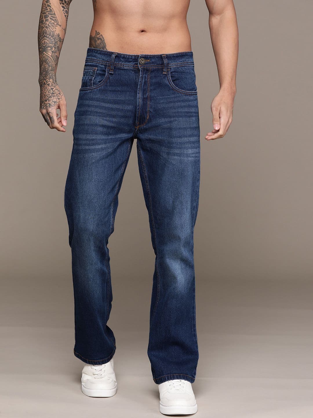 The Roadster Lifestyle Co. Men Bootcut Light Fade Stretchable Jeans - view 1