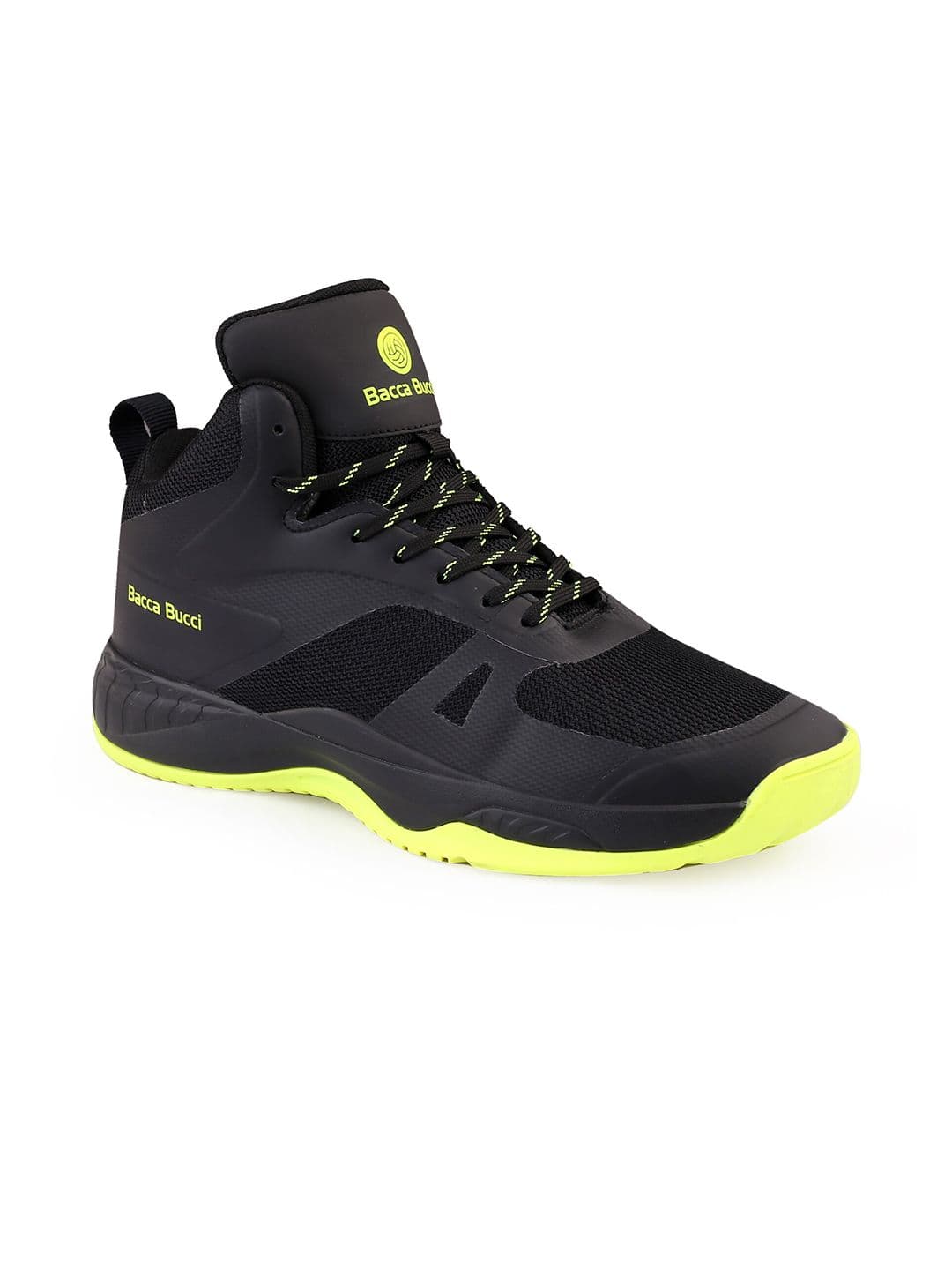 bacca bucci Men Black Slamdunk Mid-Top Basketball Mesh Shoes - view 1