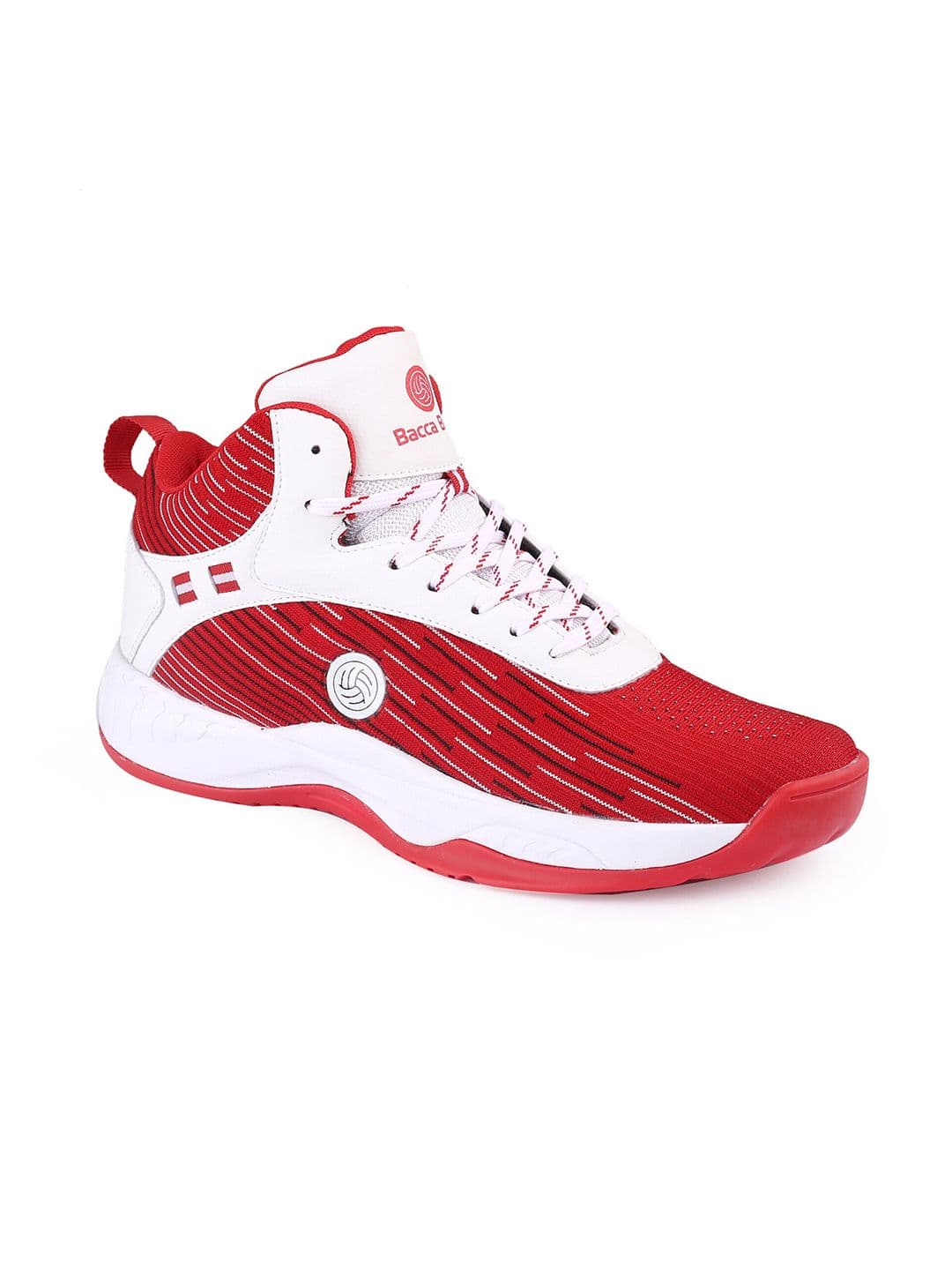 bacca bucci Men Red Weave X Mid-Top Basketball Mesh Shoes - view 1
