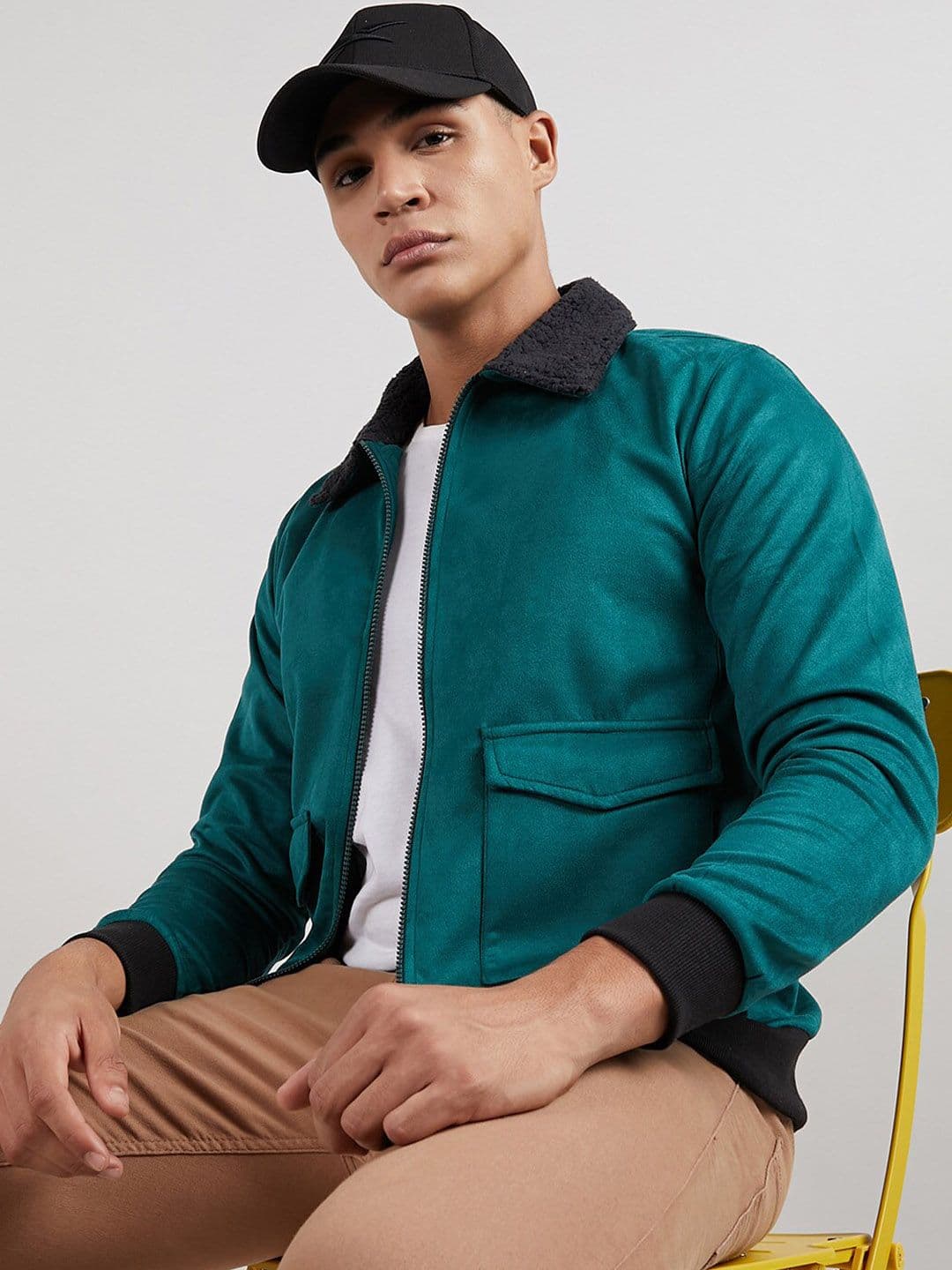 CAHOOT Campus Sutra Green Windcheater Cotton Bomber Jacket - view 1