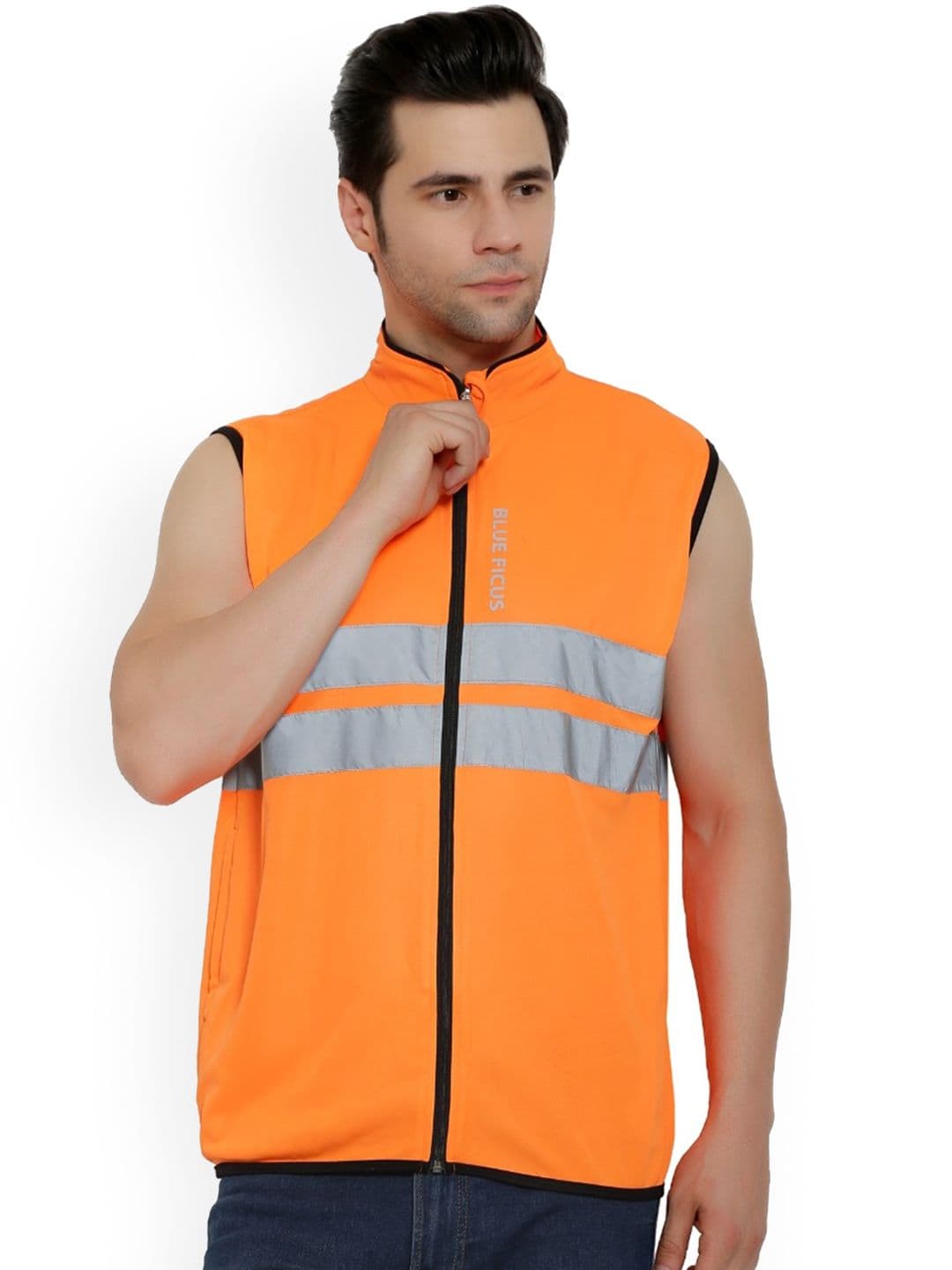 BLUEFICUS Striped Reflective Strip Dry Fit Tailored Jacket - view 1