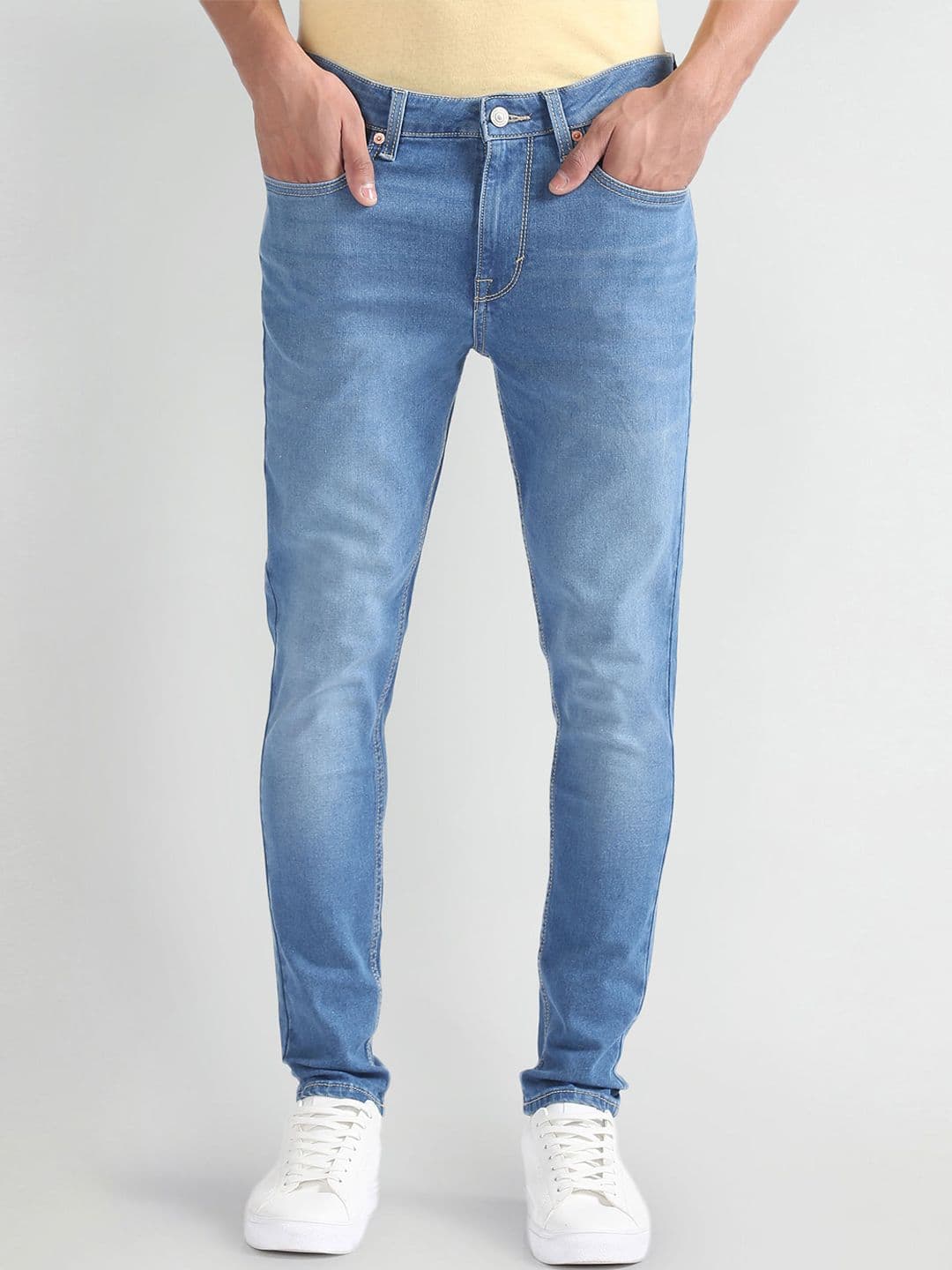 Flying Machine Men Skinny Fit Mid Rise Light Fade Stretchable Jeans - view 1