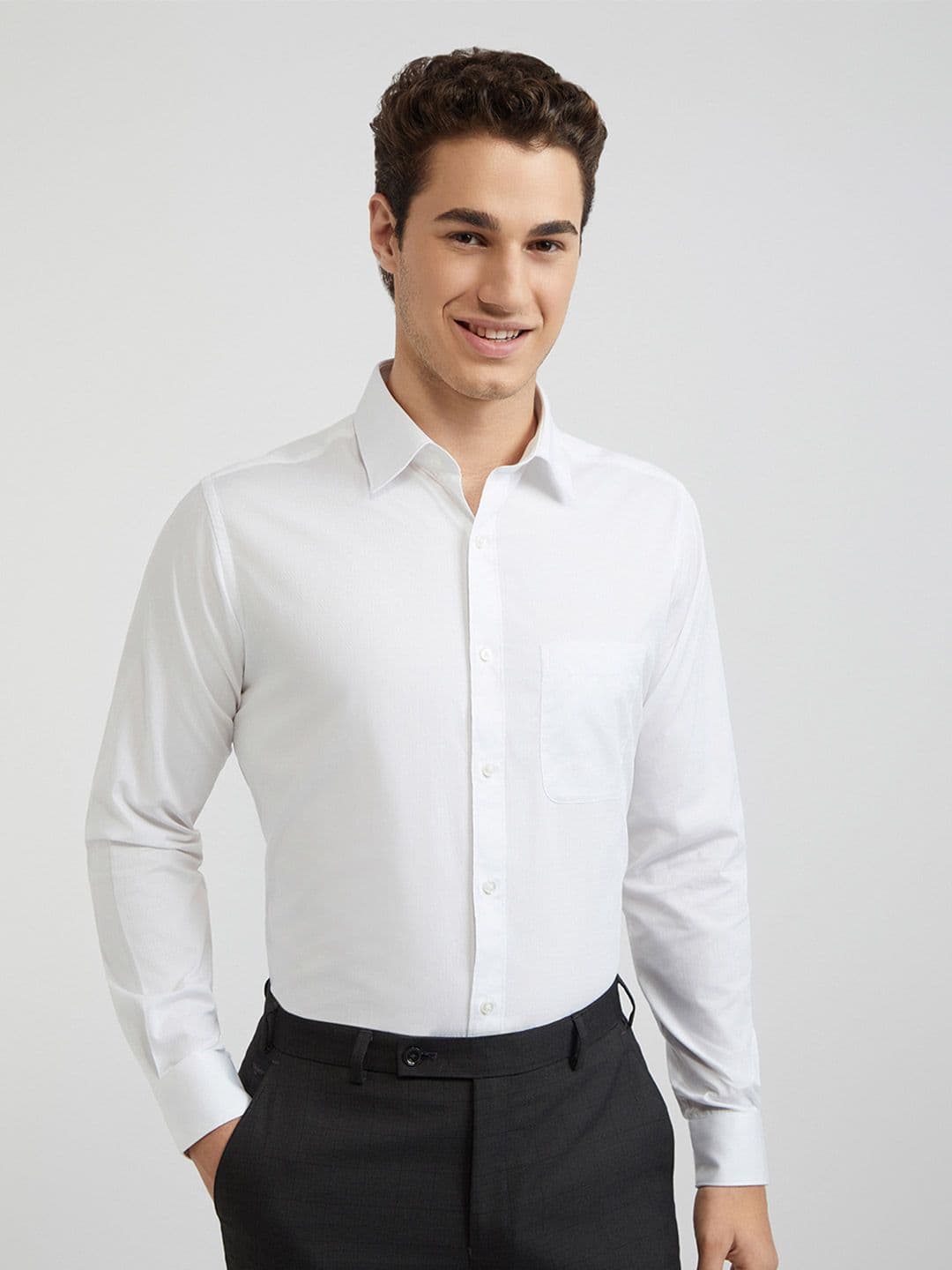 Raymond Pure Cotton Textured Slim Fit Formal Shirt