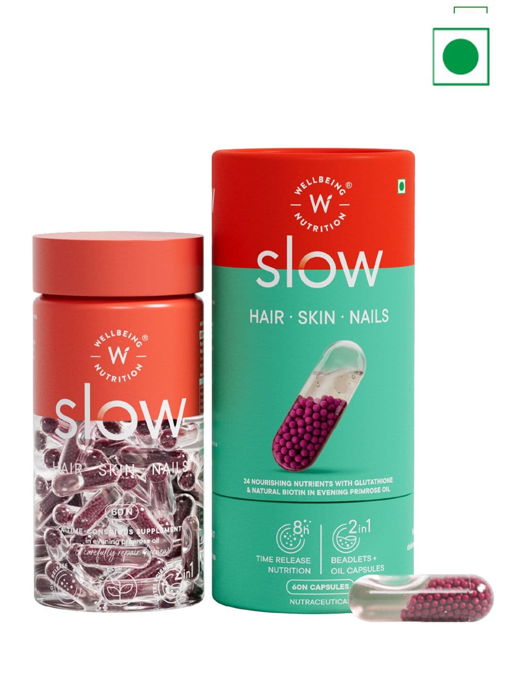 Wellbeing Nutrition Slow Hair Skin Nails Omega 3 For Hair Growth & Repair - 60 Capsules - view 1