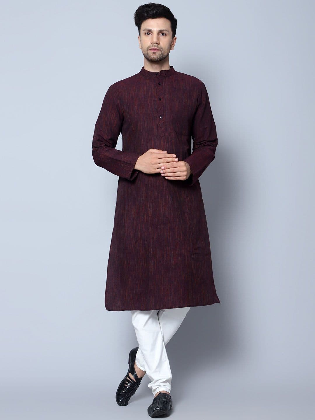 Latest Chikan Garments Mandarin Collar Thread Work Cotton Kurta - view 1