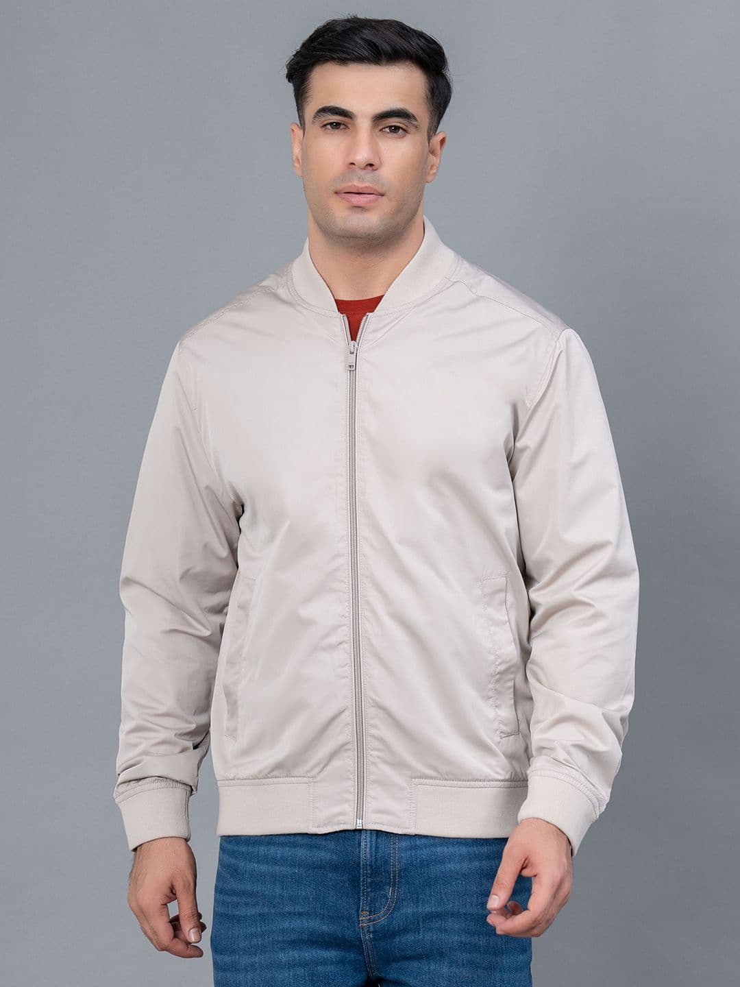 Red Tape Men Baseball Collar Bomber Jacket - view 1