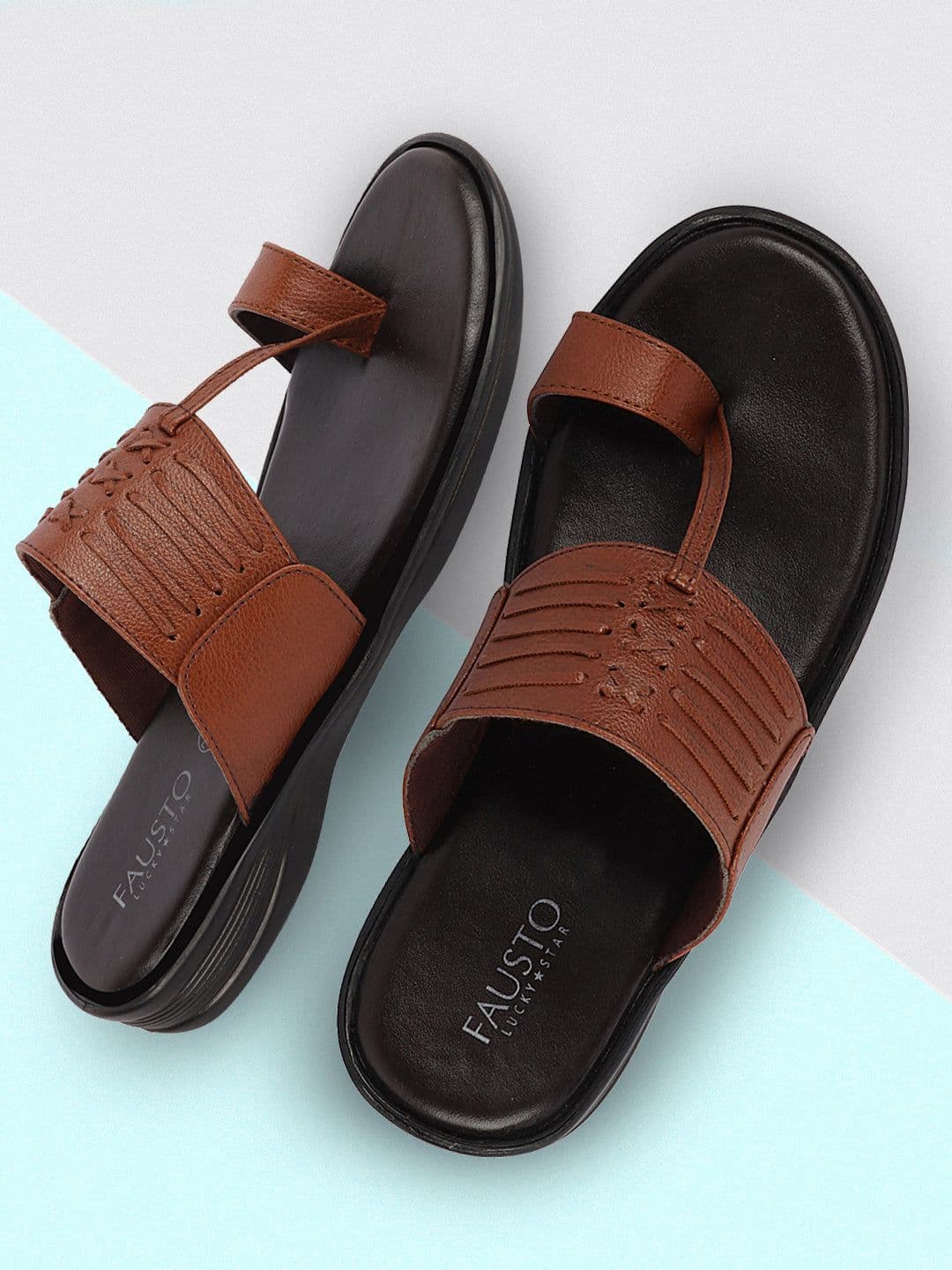 FAUSTO Men Textured One Toe Comfort Sandals - view 1