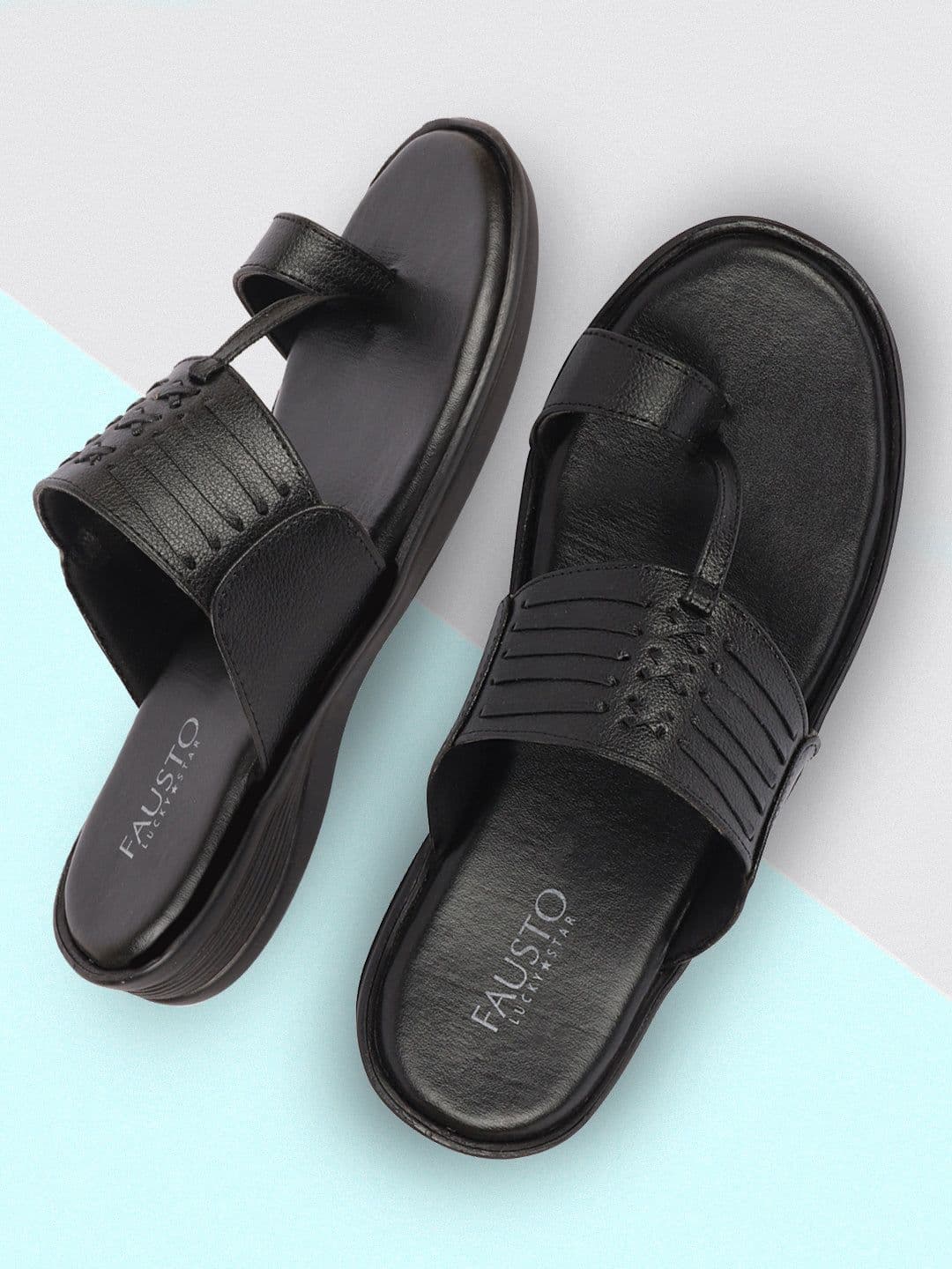 FAUSTO Men Textured One Toe Comfort Sandals - view 1