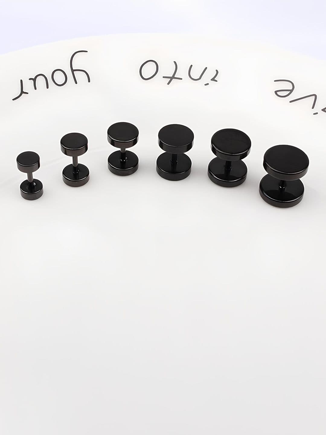 KARISHMA KREATIONS Set Of 6 Stainless Steel Circular Stud Earrings - view 1