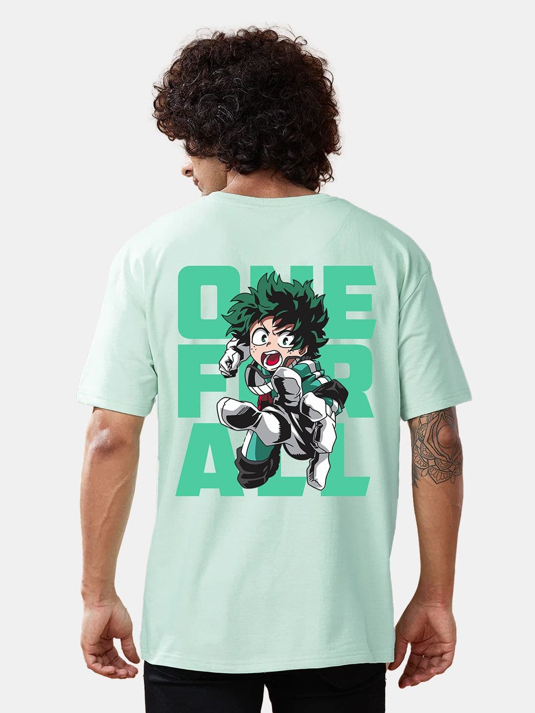 Crazymonk Men Deku One for All Anime Oversized Cotton T-shirt - view 1