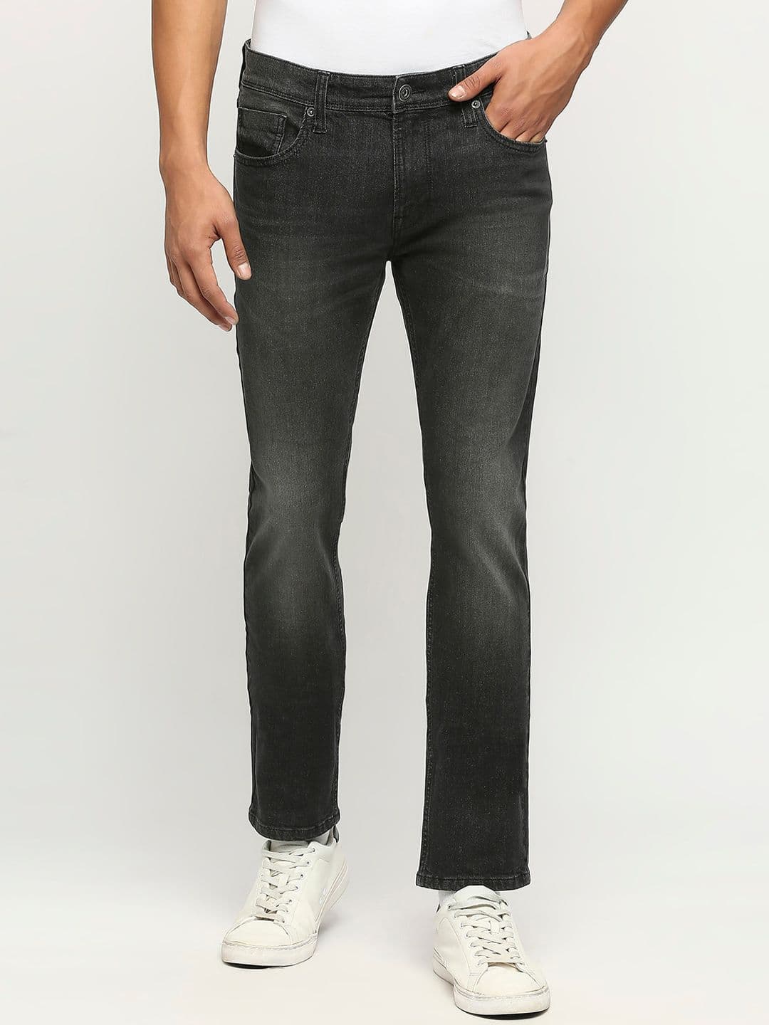 BEAT LONDON by PEPE JEANS Men Clean Look Mid-Rise Slim Fit Heavy Fade Stretchable Jeans - view 1