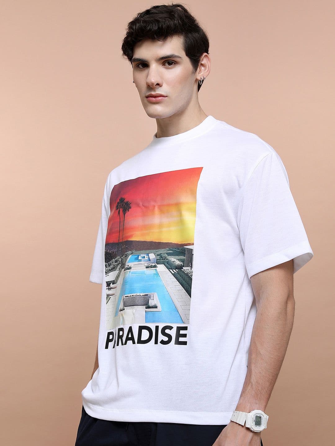 HIGHLANDER Unisex Printed Extended Sleeves Drop-Shoulder Oversized T-shirt - view 1