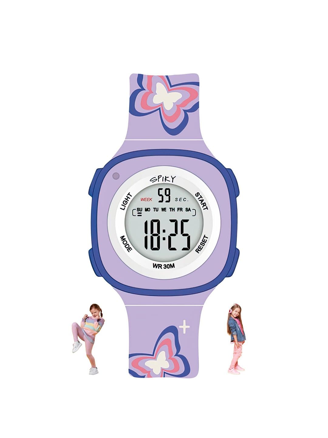 Spiky Girls Water Resistance Digital Multi Function Automatic Watch SPKEVA15_C4_PUR - view 1