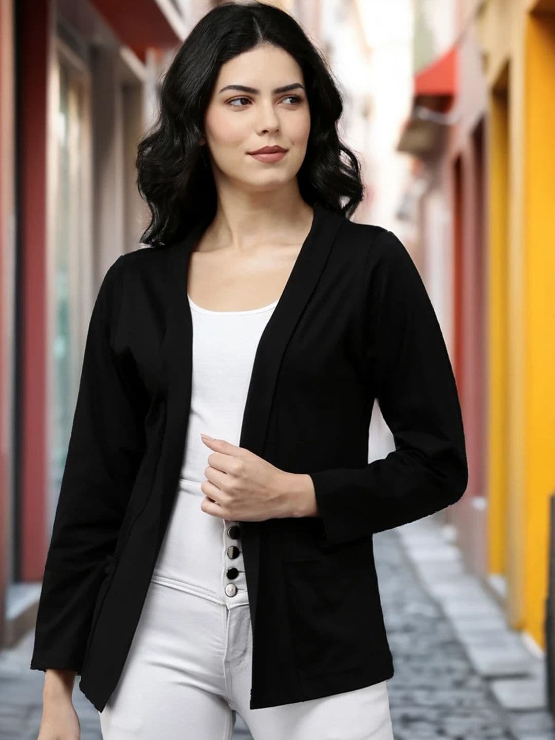 Kryptic Open Front Cotton Shrug - view 1