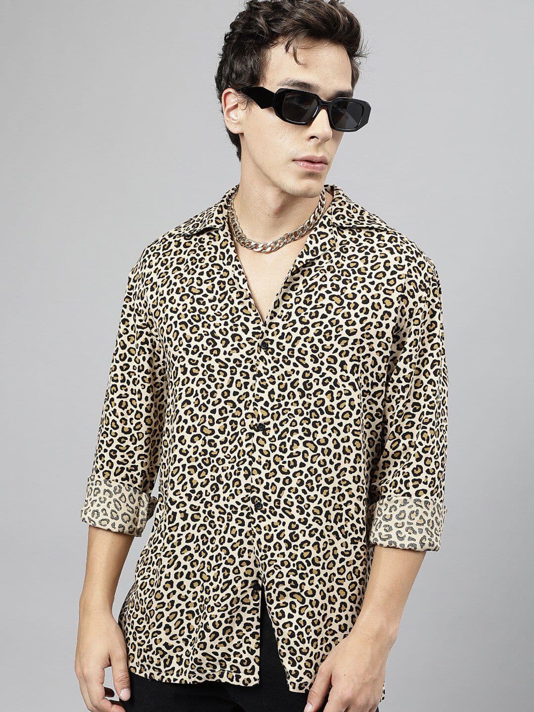 Hancock Standard Animal Printed Cuban Collar Casual Shirt - view 1