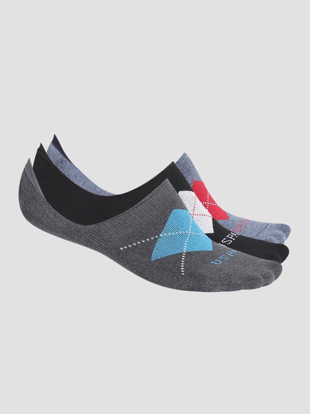 U.S. Polo Assn. Men Pack Of 3 Patterned No Show Socks - view 1